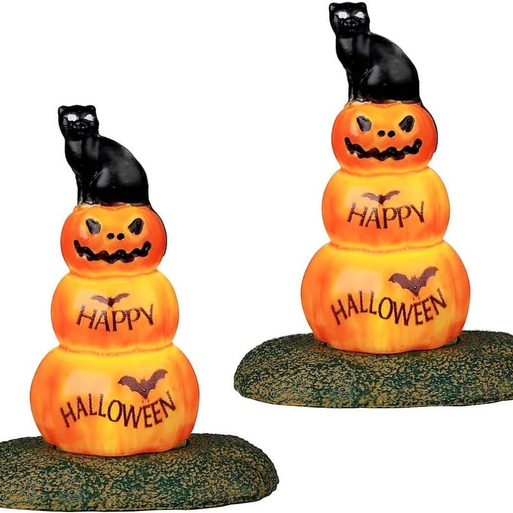 Lemax Spooky Town "Cat and Pumpkin" Brand New, Village Accessory, Glow Mold